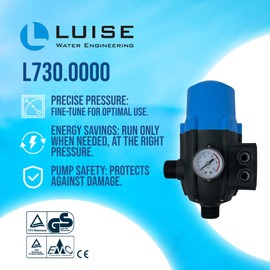Luise (L/20) Automatic Regulator 110V | Electronic Pressure Control Switch Regulable for Electric Pumps | Automatic Pump Controller (1.5-3.5 bar) - G1 - IP54 - L730.0000
