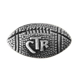 LDS Football CTR Choose The Right Steel Tie Tack with Silver Finish- Tie Pin, LDS Missionary, Priesthood Gift, Baptism Gift