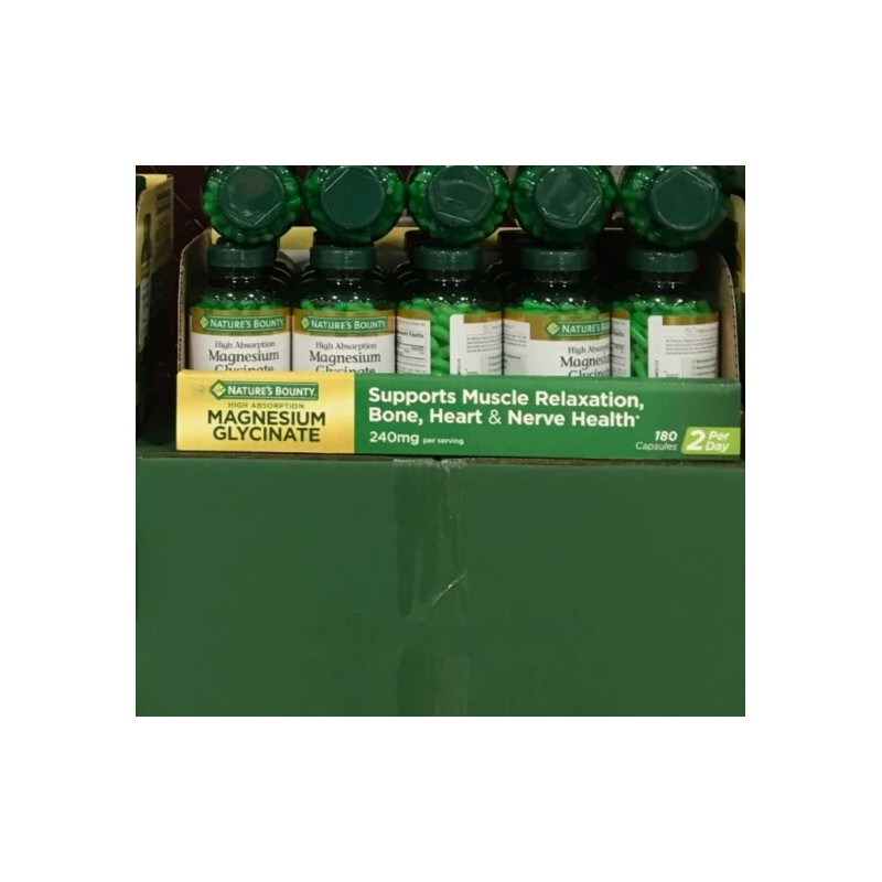 Nature's Bounty High Absorption Magnesium Glycinate 240mg 180 Capsules