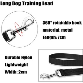 Mainiusi Long Training Dog Lead 30m, Super Long Dog Lead 30m Training Leash 30m Dog Lead for Dog Tracking Training Obedience (30m, Black)