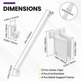 SATUY 20Pcs 12 Inch Wire Shelf Brackets Kit, Includes Shelf Support and End Brackets Wire Shelf Clips with Anchors and Screws for Wardrobe Closet Wall Shelving Installation (4 Set)