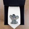 Azeeda 'Cute Baby Elephant' White Tie/Necktie with Gift Box (AT00022917)