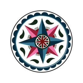 Licpact Pennsylvania Dutch Hex Sign Wall Decor - Indoor Or Outdoor Use Metal Sign,12'' Diameter