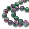 Hackberry Creek 10mm Ruby Zoisite Beads, Round Green Pink Gemstone,