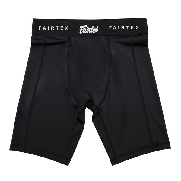 Fairtex Compression Shorts with Athletic Groin Cup (Black, Medium)