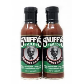 2 Pack of Mild Gourmet All purpose Sauce Snuffy's 14oz Jars Great on Chicken Ribs Fish Pork Beef Shrimp Salads
