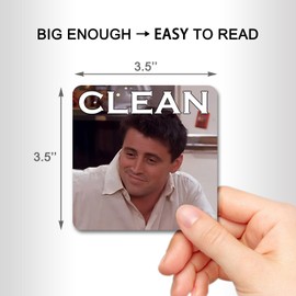 DUNGGLE Dishwasher Μagneτ Clean Dirty Sign Indicator, Washing Machine Μagneτ Double Sided Kitchen Dish Washer Refrigerator Μagneτ Flip with Μagneτic Plate