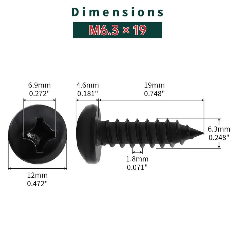 #14 x 3/4" Pan Head Wood Screws (25 pcs), 18-8
