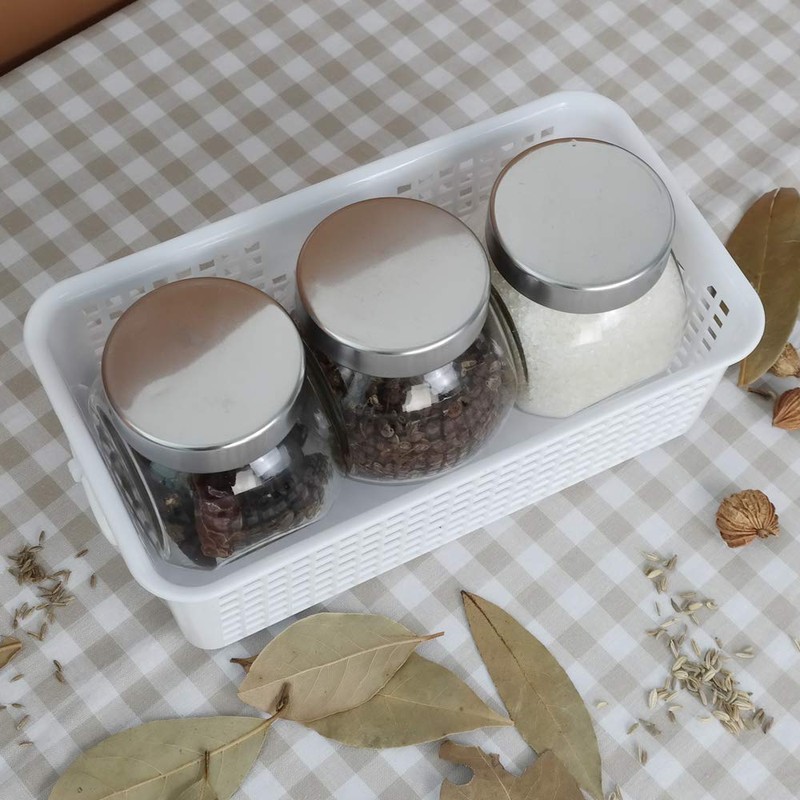 Kiddream 6 Packs Mini Plastic Basket, Office Desktop Basket, White