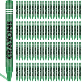 Tenceur 100 Pcs Single Color Crayon Bulk Crayons Coloring Crayon Party Favors Crayon Set Crayons for Adults Teacher Painting Classrooms Groups Party Art Gifts Supplies(Green)