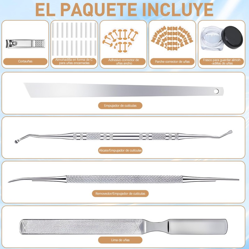 20 Piezas Kit Para Uñas Enterradas, Professional Ingrown Toenail Set,