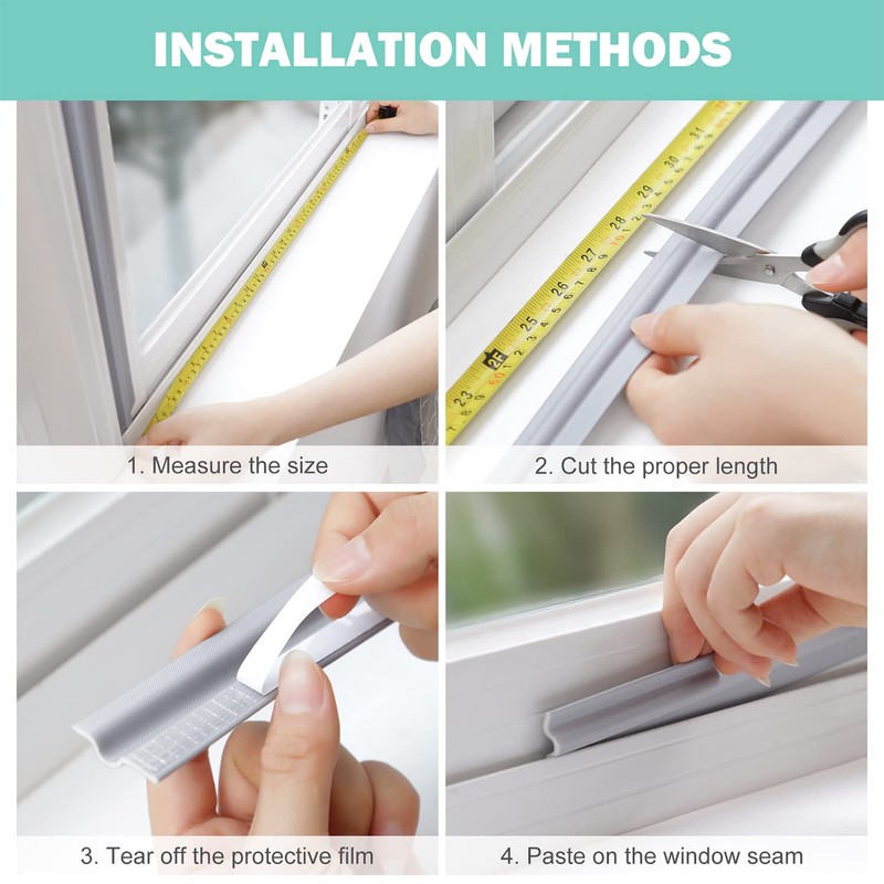 3 Pcs Draft Stopper Sweep, MOPMS Door Weatherproofing Stripping, Window