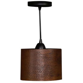 Premier Copper Products Hand Hammered Copper 8" Oval Cylinder Pendant Light