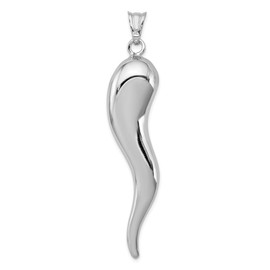 Diamond2Deal Sterling Silver Rhodium-plated Italian Horn Pendant