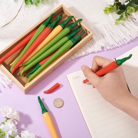 Craftdady 15pcs Chili Pepper Gel Pen Creative Cute Pen Vegetable Black Ink Writing Signature Pens Funny Novelty Chili Pens for Students Office School Supplies 3 Color 167mm