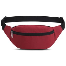 Bum Bag Waist Bag Sport Waterproof Belt Bag Women's Neck Pouch Nylon Men's Sports Bag Outdoor Travel Hiking Running Jogging Dog Training, red, Fashion