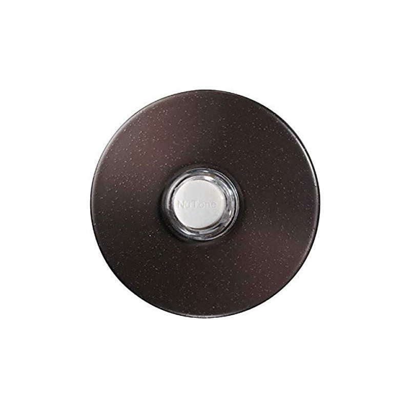 NuTone PB41LBR Wired Lighted Round Stucco Door Chime Push Button,