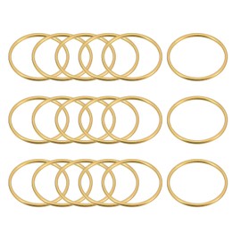 sourcing map Round Earring Flaring Hoop Rings Circle Open Bezel Connection Ring 20 mm / 0.78 Inch Brass Tone Earring Search Connection Ring for Jewellery Making Pack of 20, Metal