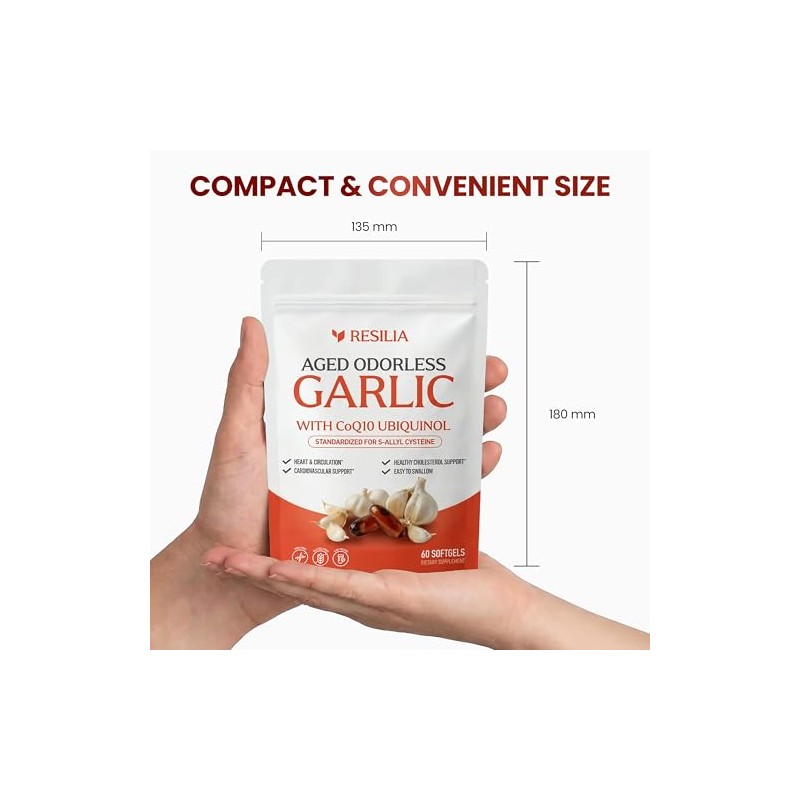 Odorless Aged Garlic Extract 600mg Softgels with CoQ10