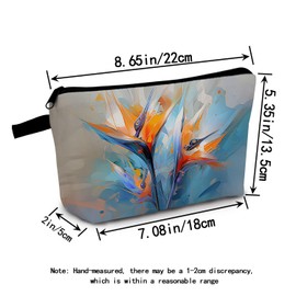 MoCaliduccious Bird of Paradise Print Makeup Pouch Abstract Floral Print Cosmetic Bag Gift Idea for Birthdays & Holidays