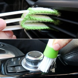 Air Vent Cleaning Brush, Pack of 2, Compact Size 16 x 4 cm, Cleaning Brush for Car, Blind, Pleated Blind, Curtain, Radiator, Window Frame, Household Brush Against Dust