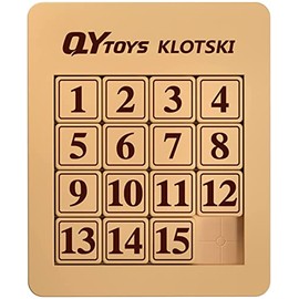LiangCuber QY Toys Klotski Puzzle ABS Puzzle Magnetic Sliding Block Fun Digital Puzzles Toys for Kids, Prefect Gift for Boys Girls (4x4 Klotski 15-Digit)