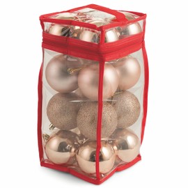 Santa's House Christmas Baubles Pink Assorted Diameter 8 cm Shiny Satin and Glitter PVC Pack of 16