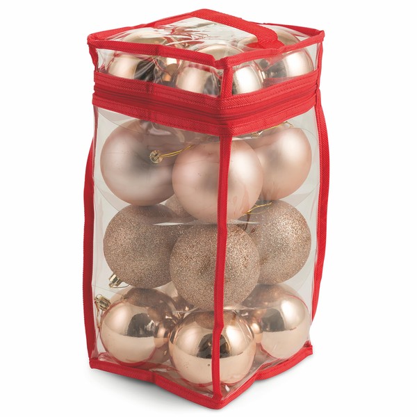 Santa's House Christmas Baubles Pink Assorted Diameter 8 cm Shiny