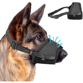 Adjustable 22-28cm Dog Muzzle, XL Muzzle for Dogs, Breathable Dog Muzzles, Soft Mesh Dog Muzzle, Dog Mouth Cover with Adjustable Strap and Buckle, for Anti-Biting Anti-Barking, Allows Panting Drinking