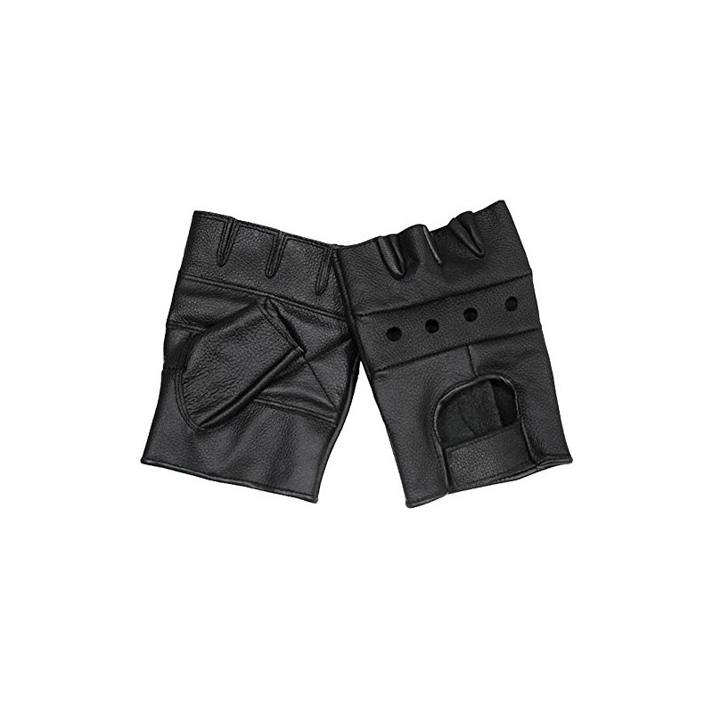 MFH Men's Fingerless Gloves "Deluxe" Black size M