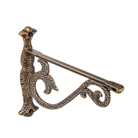 CABDM Decorative Shelf Bracket 8 inch, Antique Brass Hammered Shelf Brackets for Shelving, Heavy Duty Vintage, DIY Projects, Hardware Included, 4 Pack