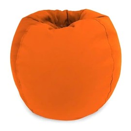 Lightweight 25-Inch Round Kids Bean Bag Chair in Vibrant Orange Color | Highly Durable and Soft Material with Double-Locking & Child-Safe Zipper, Casual Style