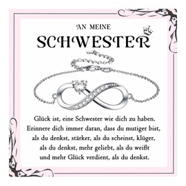 PDTU Gifts for Daughter, Sister, Best Friend, Infinity Symbol Bracelet for Daughter, Sister, Best Friend, Birthday, Graduation, Christmas, Silver/Gold/Rose Gold, Zirconium