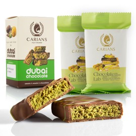CARIANS Dubai Chocolate Bar with Pistachio and Kunafa, 2 Pack Dubai Chocolates Bar, Luxury Chocolates with Crispy Kunafa, Great for Gift Giving, Mother's Day