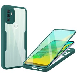 GOGME Case for OPPO A53 4G - With Screen Protector, Shockproof Cover, Drop-proof Shell, Scratch-resistant Stylish Protection Bumper, Green