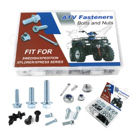 REARACE 200PCS ATV Bolts Kit, Fairing bodywork Plastics Bolts Kit Fit for Polaris Xpedition 325/425 00-02, Xplorer 300 96-98/400 96-02/500 97-00, Xpress 300 96-99/400 96-97