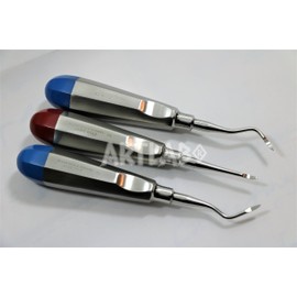 Set of 3 Premium German Dental Elevator Sharp End Root Tip Pick Straight, Right, Left (H1,H2,H3) Heidbrink Root Tip Elevator