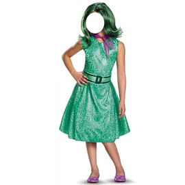Generic Disgust Costume Gorgeous Green Dress Birthday Party Dress, 10-11 years old