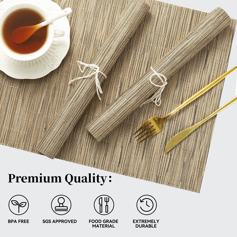 Leetaltree Light Brown Placemats Set of 4 - Heat Resistant