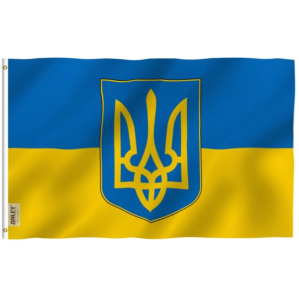 Anley Fly Breeze 3x5 Foot Ukraine Coat of Arms Flag