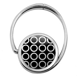 Miss Kha Folding Round Bag Holder White, black/white