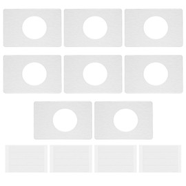 SING F LTD 8Pcs Door Lock Repair Plate 13CM X 9CM for 5.5CM Spherical Lock Reinforcement Plate Stainless Steel Door Lock Fixing Plate for Door Knob/Lever/Deadbolt Fixing Filler Cover Plate,Silver