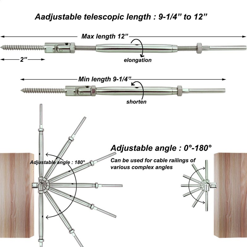 Saiksa Cable Railing Hardware Kit, for 1/8" Cable Railing System