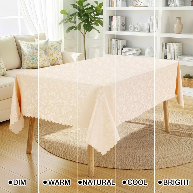 Smiry Rectangle Table Cloth, Waterproof Heavy Duty Vinyl Tablecloths, Wipeable