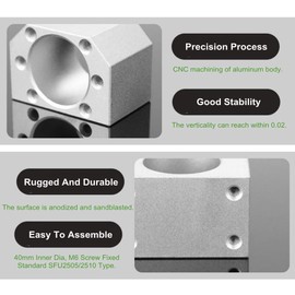 Ballscrew Nut Housing for SFU 2505 / SFU 2510, DSG25H Ball Screw Nut Housing Seat Mount Bracket Holder Base for CNC Router Milling Drilling