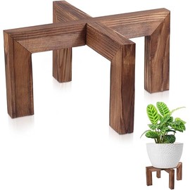 Plant Stand, Indoor/Outdoor Wood Plant Holder, Single Flower Pot Stand, Sturdy Planter Stand, Fit 5-15 Inch Pots