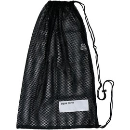 Drawstring Sports Equipment Mesh Bag for Swimming Beach Diving Travel Gym (Black-2)
