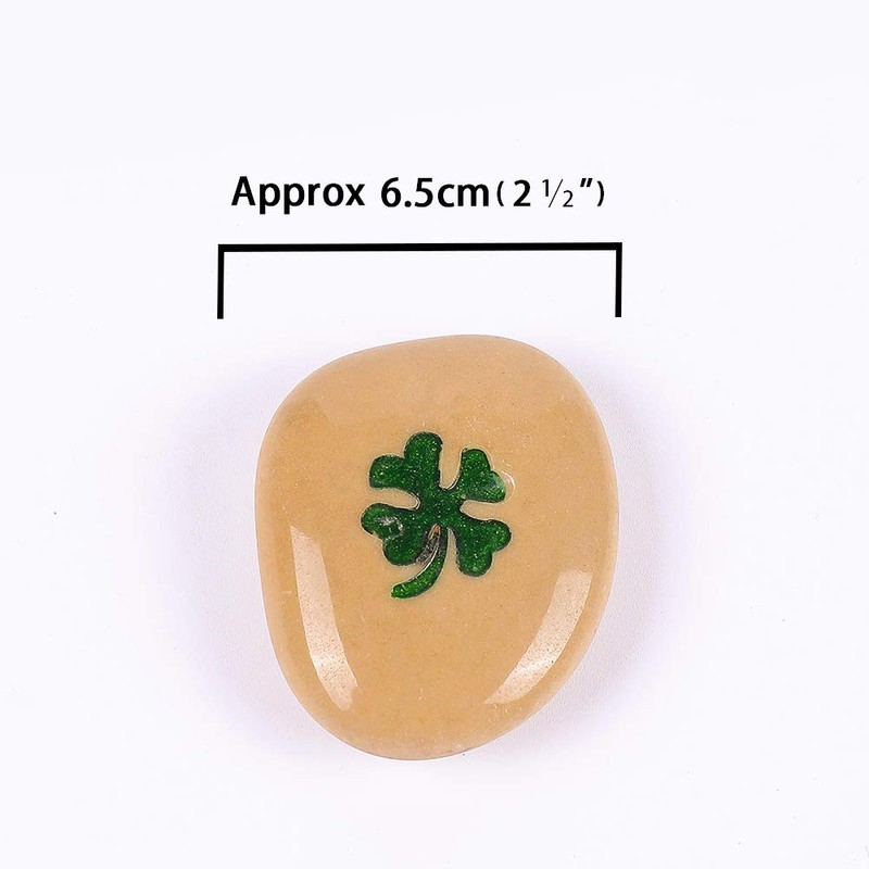 ROCKIMPACT 50 Pieces Four Leaf Clover Good Luck Pocket Rocks,