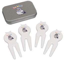 Azeeda 'Be Kind Pigeon' Golf Divot Tool/Repair Fork Gift Set (GO00071988)
