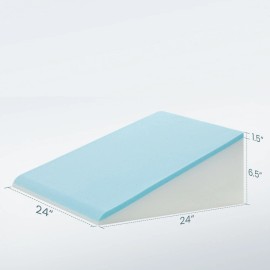 Hygge Hush 24*24*8/10/12" 2Layers Gel-infused Memory Foam Wedge Pillow with Removable Cover - 24"*24"*8"